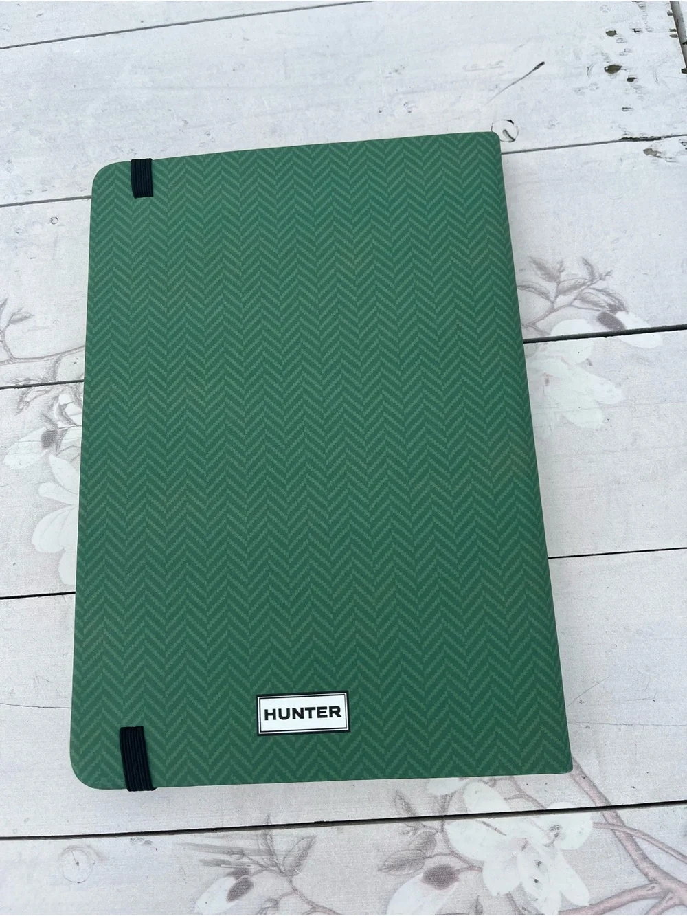 Hunter Green Notebook with Black Elastic
